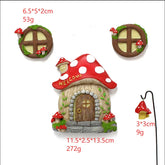 Mushroom Door and Window Garden Pendant – Resin Outdoor Courtyard Decorative Ornament