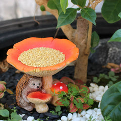 Creative Hedgehog and Mushroom Resin Figurine – Decorative Ornament for Garden and Courtyard