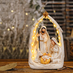 Ceramic Cartoon Manger Ornament – Christmas Table & Home Decoration