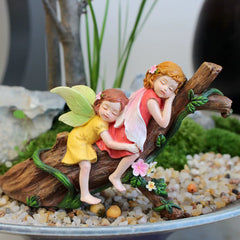Sleeping Flower Fairy Resin Figurine – Decorative Ornament for Garden, Courtyard, and Flower Pot