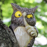 Owl Resin Figurine – Decorative Wall Accent for Outdoor Garden and Courtyard