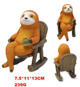 Rocking Chair Sloth Resin Figurine – Outdoor Garden Decorative Accent for Courtyard and Balcony