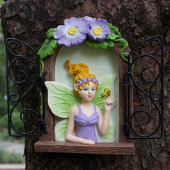 Creative Flower Fairy Resin Hanging Figurine – Decorative Ornament for Garden, Balcony, and Tree