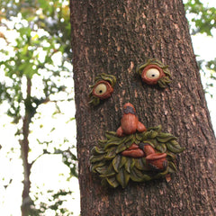 Fluorescent Pipe Tree Face Pendant – Resin Garden and Micro Landscape Ornament