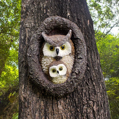 Creative Cartoon Owl Resin Pendant – Decorative Garden and Outdoor Ornament