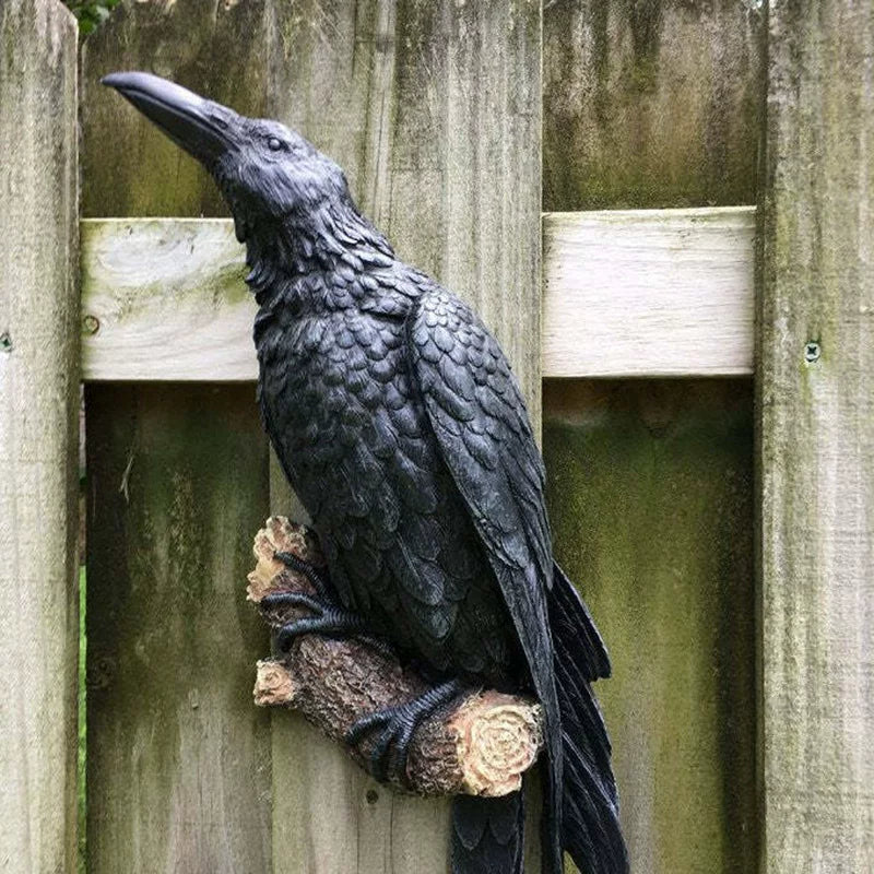 Creative Crow Resin Ornament – Decorative Wall and Garden Hanging