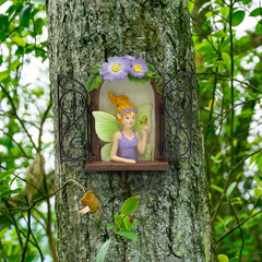 Creative Flower Fairy Resin Hanging Figurine – Decorative Ornament for Garden, Balcony, and Tree