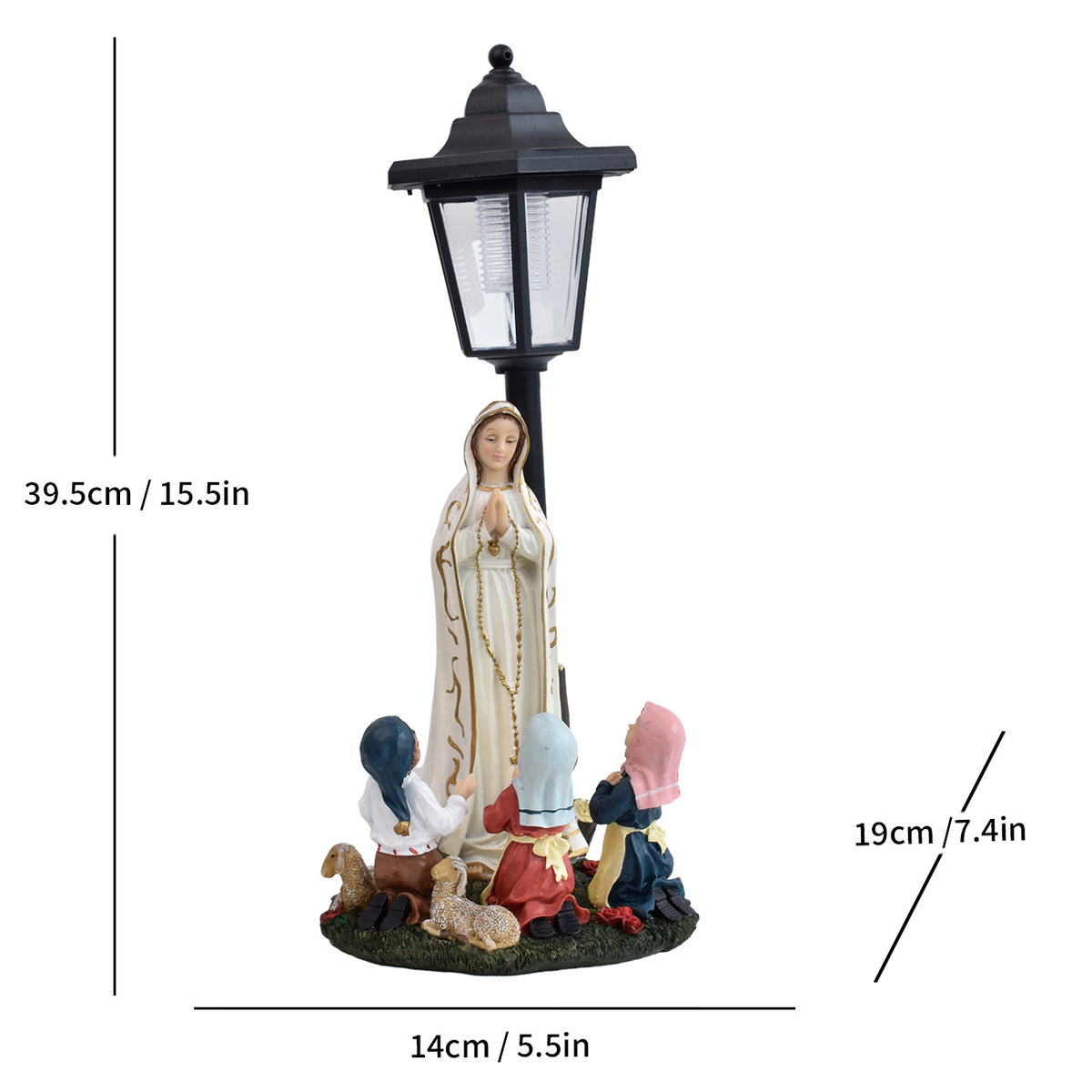 Prayer Figure Resin Solar Light – Outdoor Garden & Courtyard Decoration