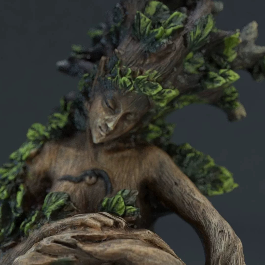 Forest Goddess Resin Statue with Bird - Mystical Nature Sculpture for Garden & Desktop Decor