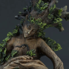 Forest Goddess Resin Statue with Bird - Mystical Nature Sculpture for Garden & Desktop Decor