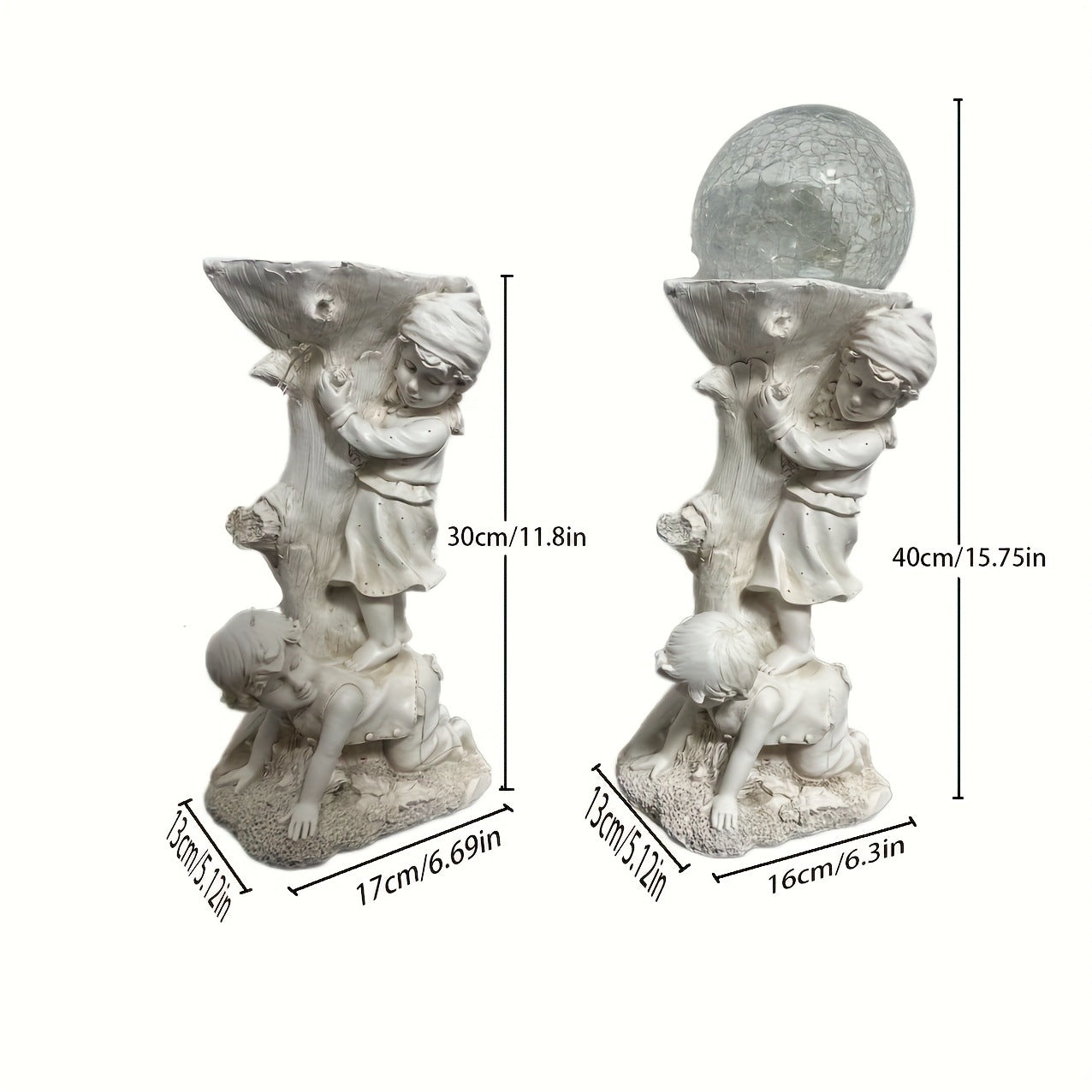 European-Style Sandstone Flower Pots – Outdoor Floor-Standing Vases with Angel Sculpture Decoration