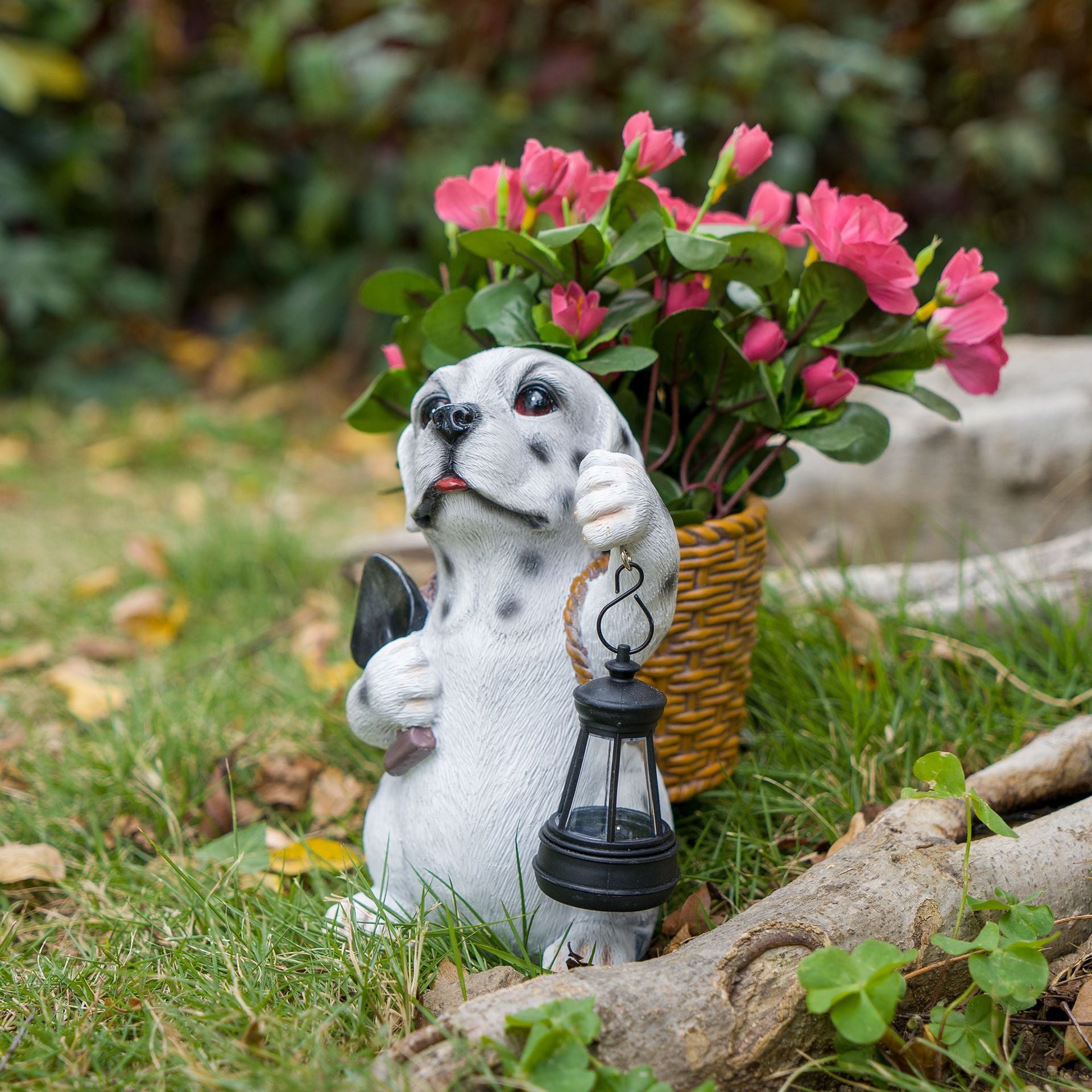 Cute Puppy Resin Solar Light – LED Outdoor Garden & Home Decoration