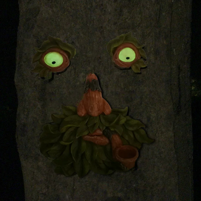 Fluorescent Pipe Tree Face Pendant – Resin Garden and Micro Landscape Ornament