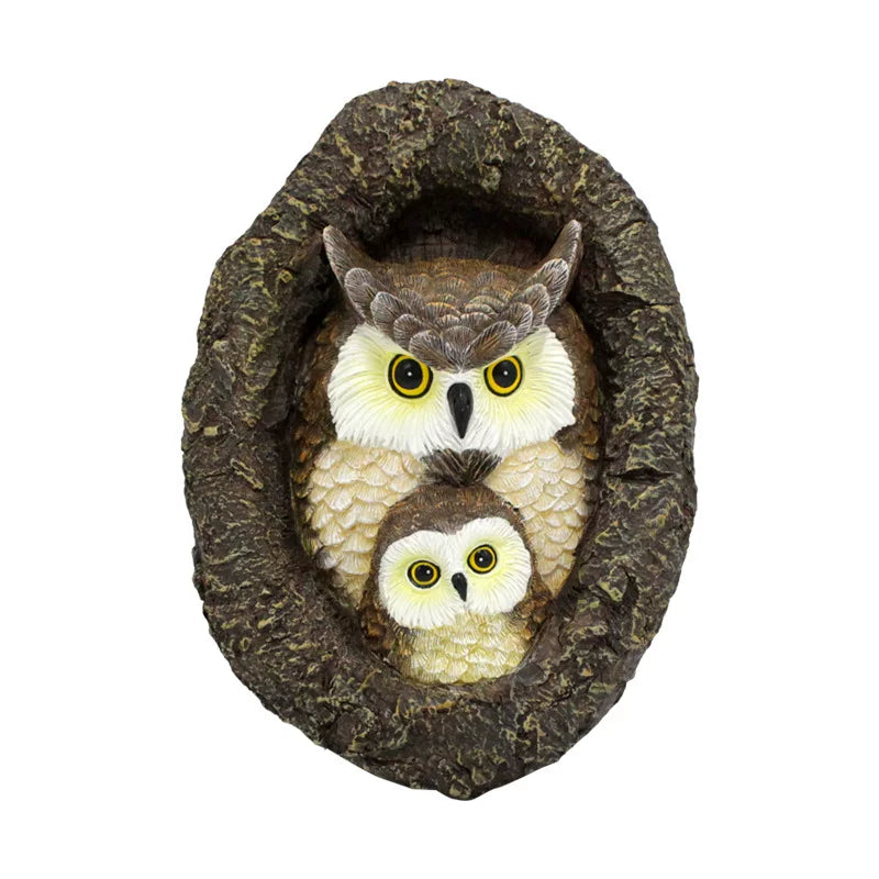 Creative Cartoon Owl Resin Pendant – Decorative Garden and Outdoor Ornament