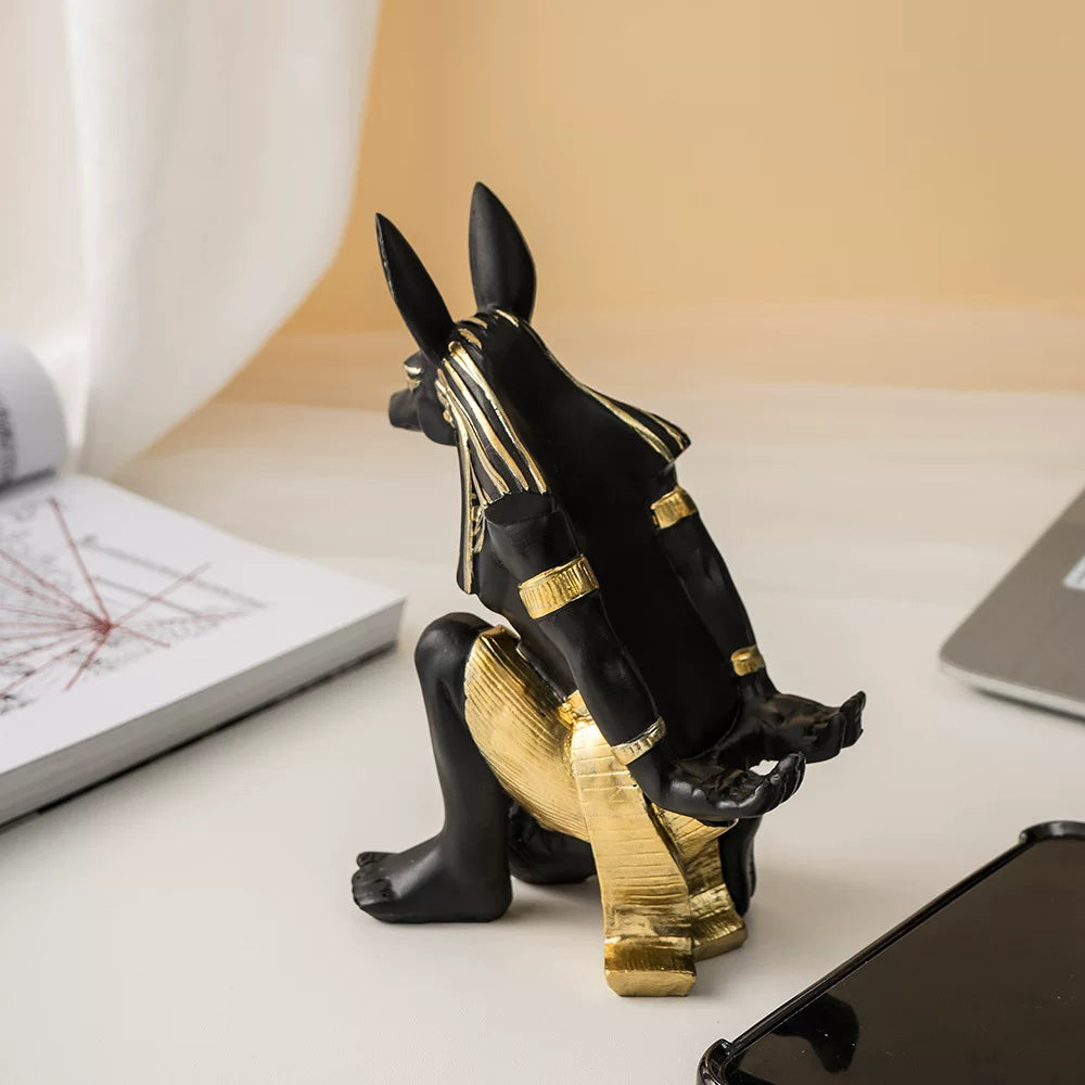 Anubis-Style Resin Wine Rack – Decorative Red Wine Bottle Holder for Home and Wine Cabinet