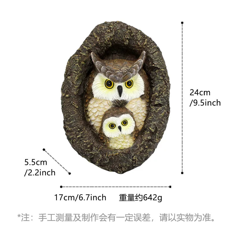Creative Cartoon Owl Resin Pendant – Decorative Garden and Outdoor Ornament