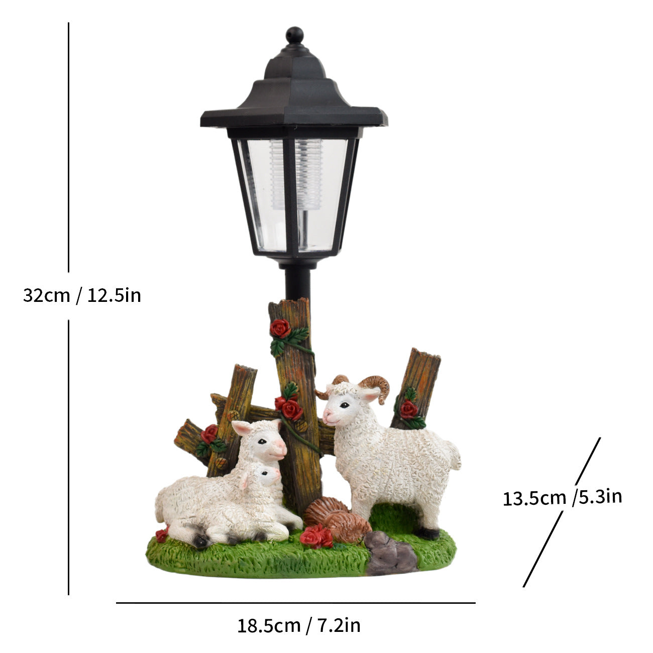 Simulation Sheep & Cow Resin Solar Light – Outdoor Garden & Courtyard Decoration