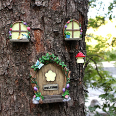 Fluorescent Flower and Butterfly Tree Pendant – Resin Ornament for Garden and Outdoor Decoration
