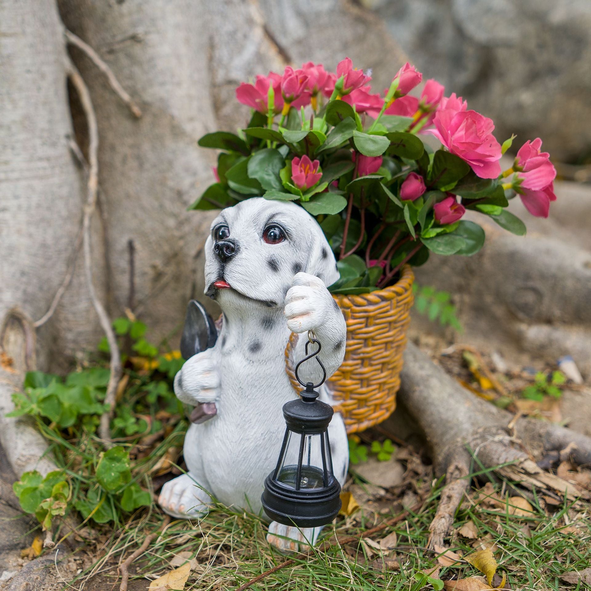 Cute Puppy Resin Solar Light – LED Outdoor Garden & Home Decoration