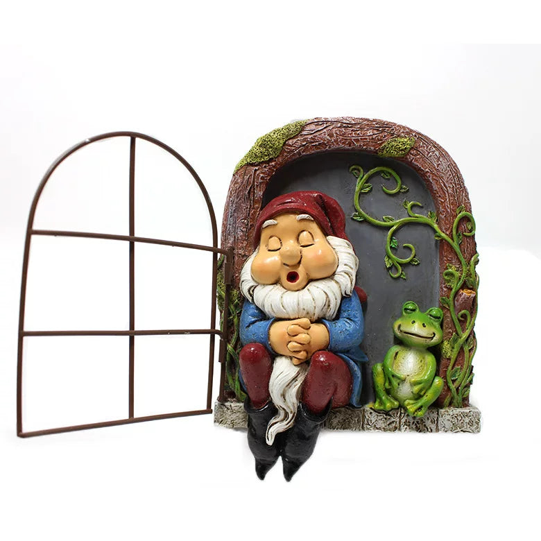 Sleeping Dwarf Tree Pendant – Resin Ornament for Garden and Micro Landscape