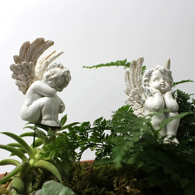 Cute Angel Garden Ornaments – Resin Micro Landscape Decorations for Flower Pots