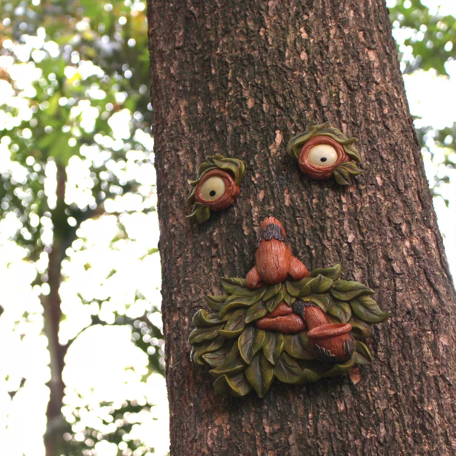 Fluorescent Pipe Tree Face Pendant – Resin Garden and Micro Landscape Ornament