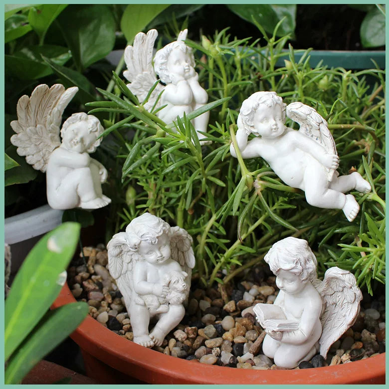 Cute Angel Garden Ornaments – Resin Micro Landscape Decorations for Flower Pots