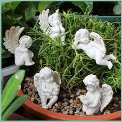 Cute Angel Garden Ornaments – Resin Micro Landscape Decorations for Flower Pots
