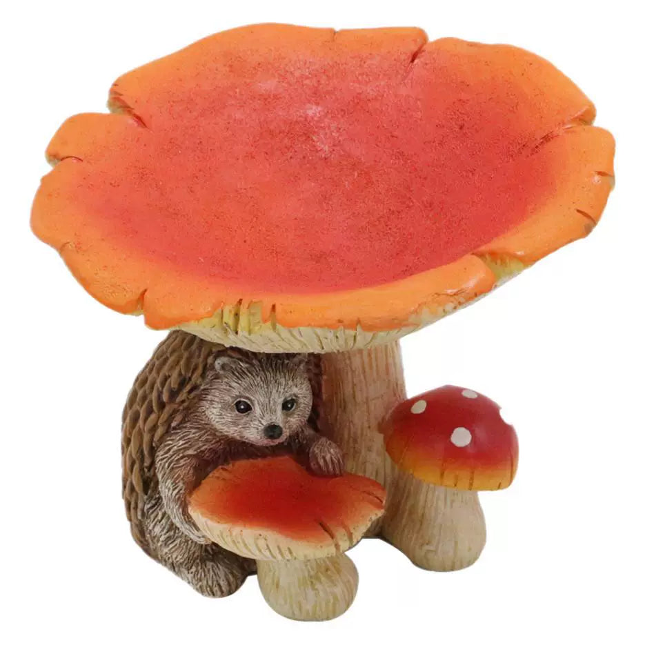 Creative Hedgehog and Mushroom Resin Figurine – Decorative Ornament for Garden and Courtyard