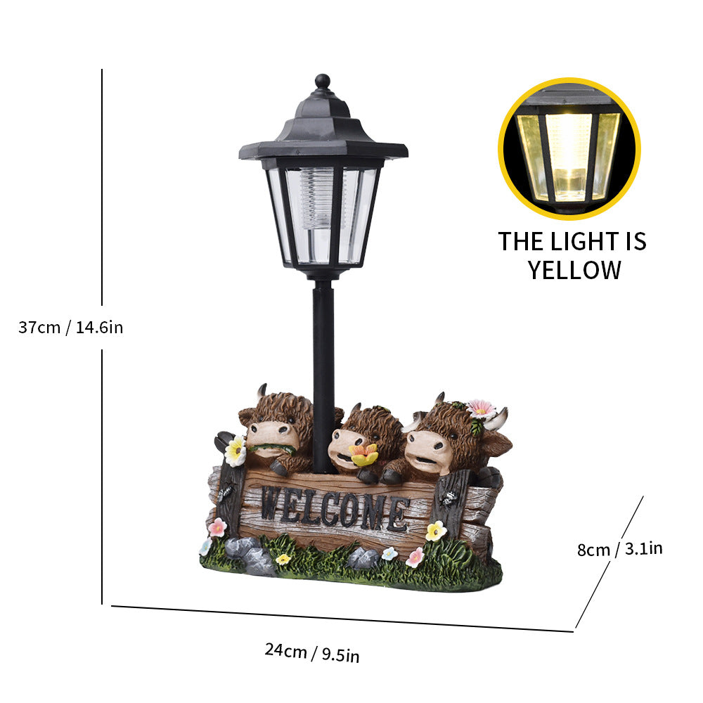 Cute Cow Resin Solar Light – Outdoor Home & Garden Decoration