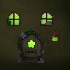 Fluorescent Flower and Butterfly Tree Pendant – Resin Ornament for Garden and Outdoor Decoration