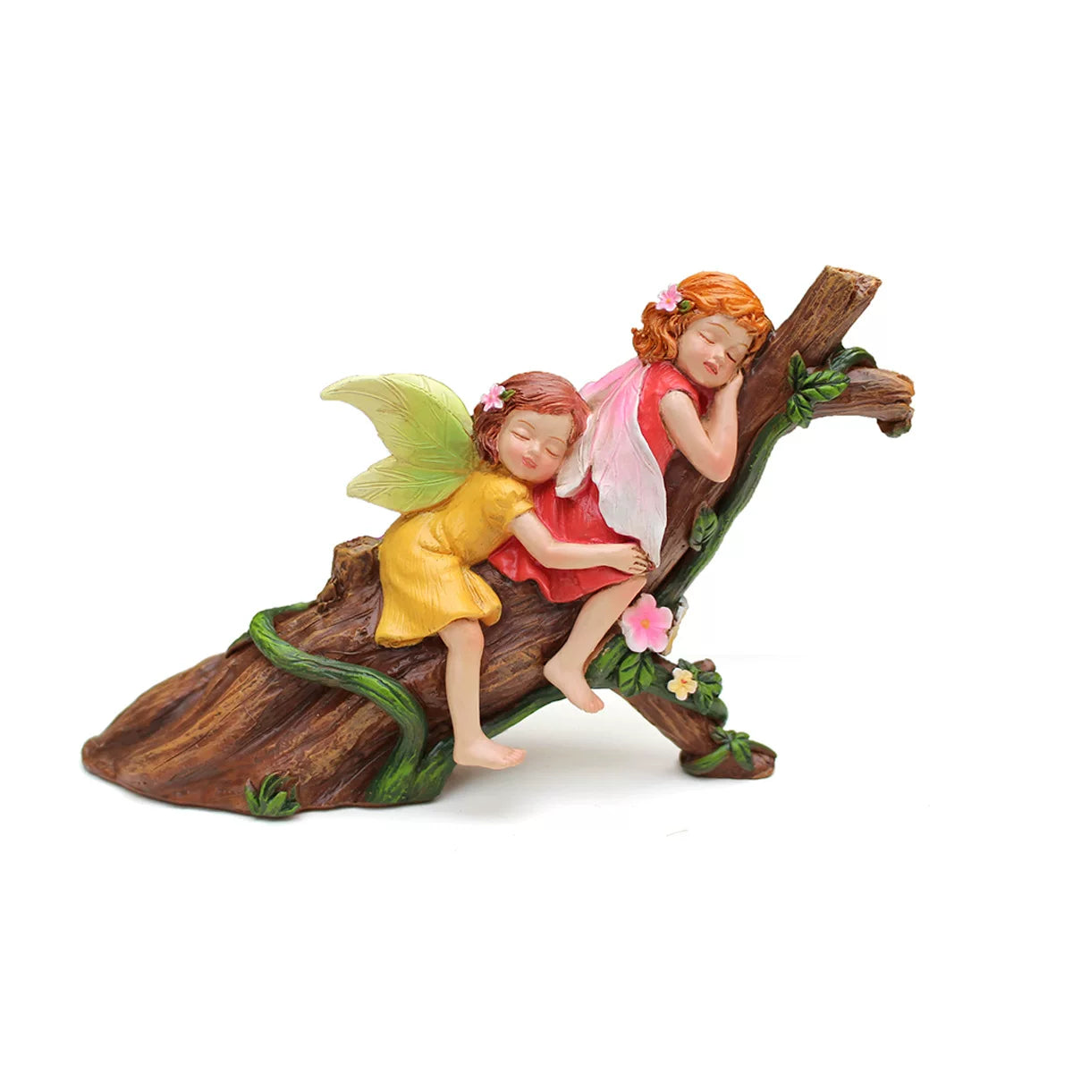 Sleeping Flower Fairy Resin Figurine – Decorative Ornament for Garden, Courtyard, and Flower Pot