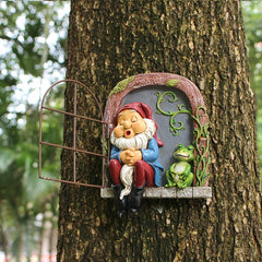 Sleeping Dwarf Tree Pendant – Resin Ornament for Garden and Micro Landscape